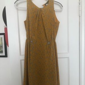 Mustard silk dress